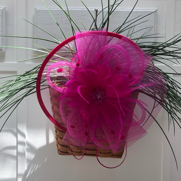 Accessories - Fuschia Fascinator Hair Clip Hairpin Hat Feather Cocktail Wedding Party Hat